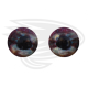 sparkling red silver fish eye