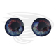 sparkling blue red fish eye