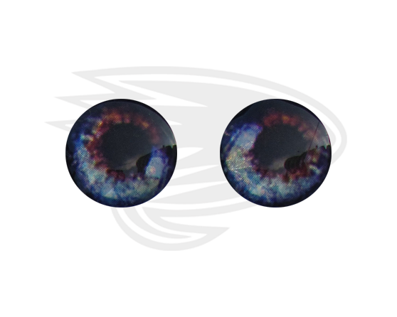 sparkling blue red fish eye